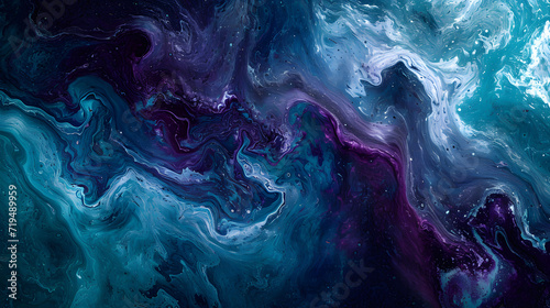 Abstract Painting With Blue and Purple Colors