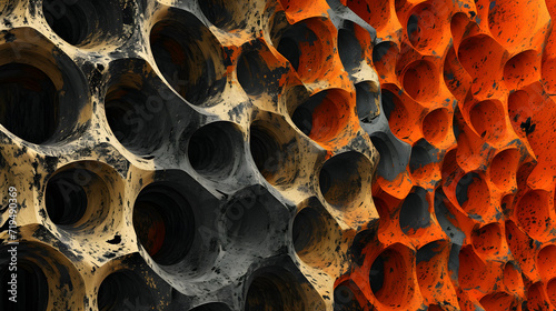 Close-Up of a Group of Cement Pipes