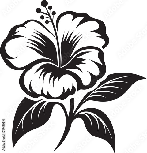 Inkbrush Noir Bouquet Black Floral Vector HarmonyMidnight Orchid Melody Vectorized Tropical Elegance