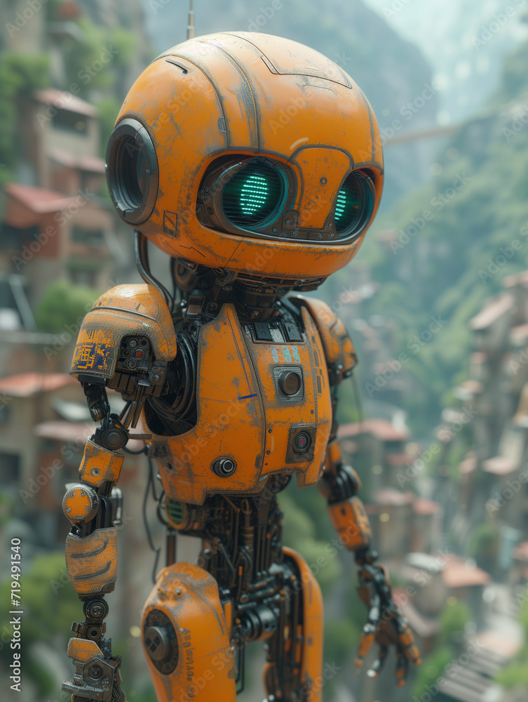 orange robotic toy
