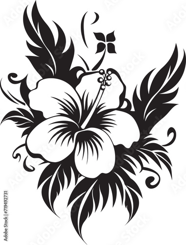 Shaded Eden Tropical Floral Vector DesignsNightfall Botany Black Floral Vector Art