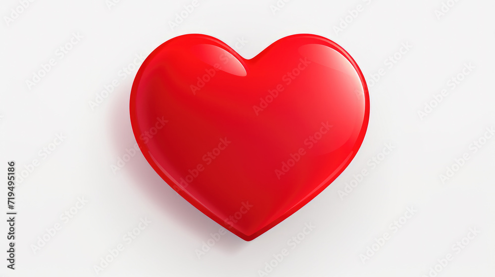 Red heart-shaped object placed on white surface. Suitable for various occasions and themes