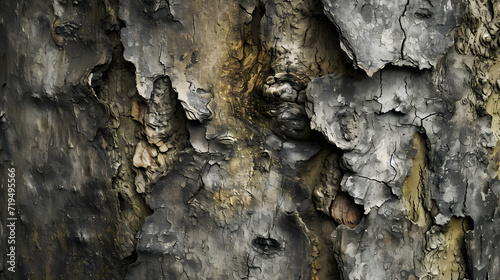 A Close Up of a Tree Trunk With Peeling Paint