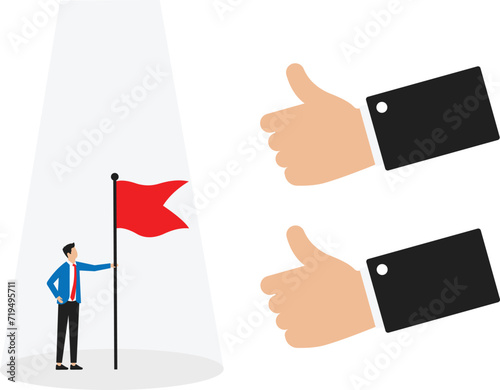 Clapping hand compliment for for business success concept, 
