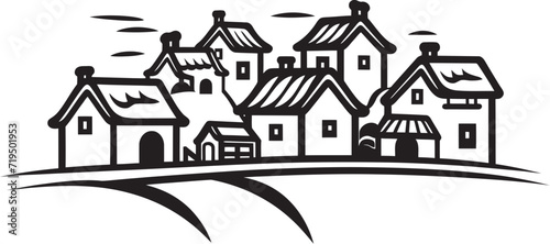 Shadowed Serenade Dark Village Vector ArtInk Drenched Chronicles Vectorized Villages