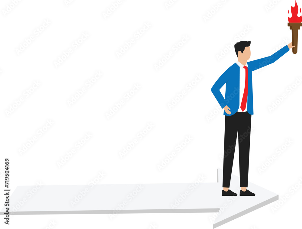 Businessman manager blaze the trail and strategy for business success concept, 
