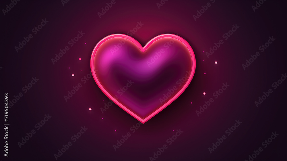 Heart-shaped object emitting soft pink glow. Can be used to symbolize love, romance, or affection. Suitable for various design projects