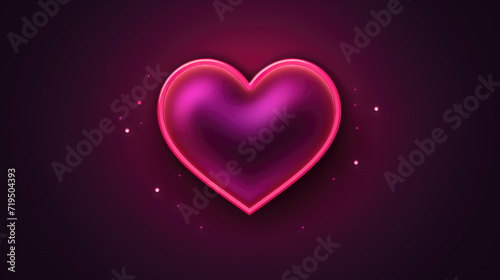 Heart-shaped object emitting soft pink glow. Can be used to symbolize love  romance  or affection. Suitable for various design projects