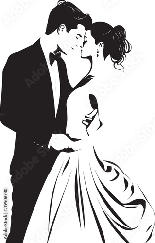 Ethereal Affection Black and White ScenesSilhouette Serenade Vector Love Moments
