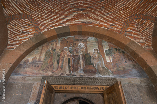 Ancient Mural at The Saint Gayane Church in Vagharshapat (Etchmiadzin), Armenia photo