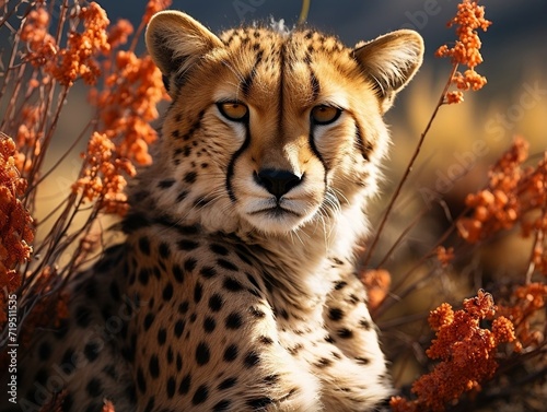 Beautiful cheetah in the wild jungle