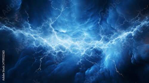 Blue thunder neon light vibe energy surge and smoke © tinyt.studio