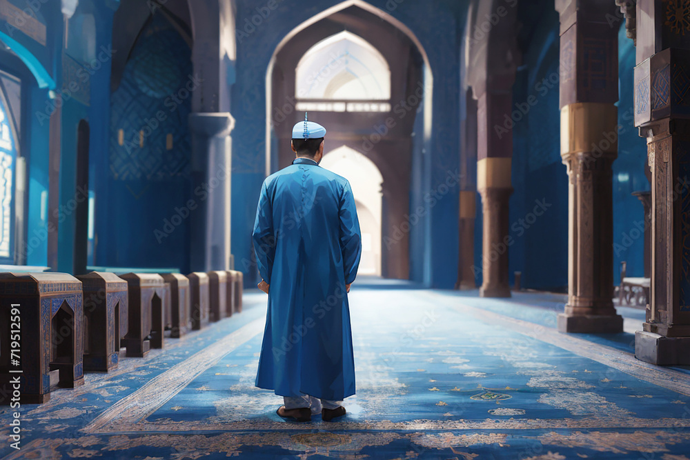 Naklejka premium Eid Ul Adha Mubarak Islamic Ai Generated Image