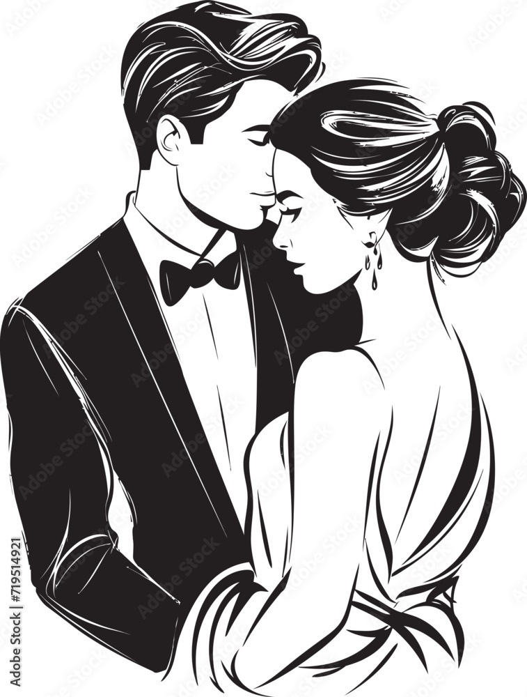 Simplicity in Love Vector Love Stories SetInk Drenched Affection Monochrome Vectors