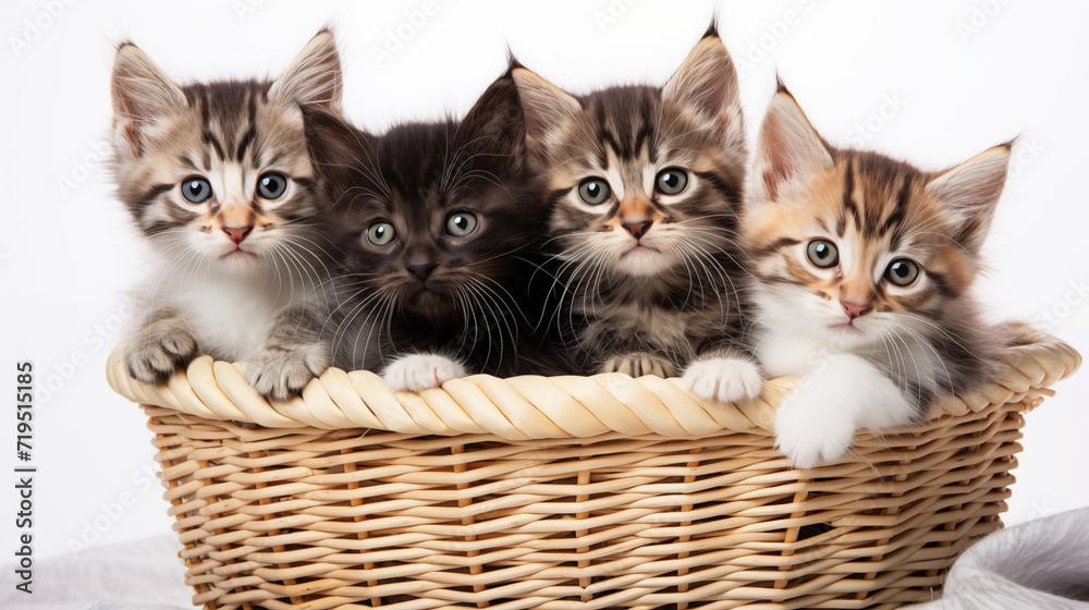 kittens in a cozy basket
