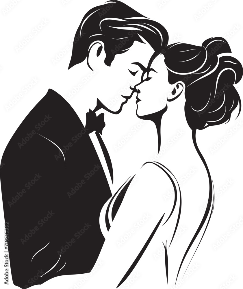 Sleek Affection Wedding Sketch CollectionGraphite Unity Monochrome Lovebird Illustrations