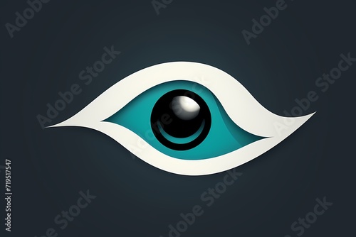 Modern and distinctive logo of an abstract eye, designed with thick lines and a flat, solid color background