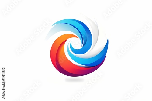 Whirlwind tornado logo with intricate vector details, minimalistic design, vibrant colors, HD clarity, isolated on white solid background