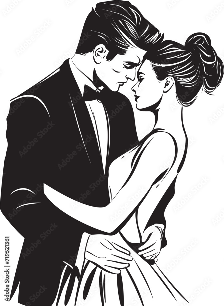 Simplicity in Art Black Vector LoveInked Unity Wedding Couple Sketches