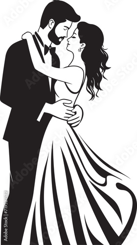 Simplicity in Harmony Vector VowsInked Serenade Monochrome Love Moments