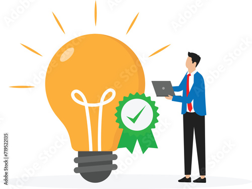 Copyright protection and author work Idea legal owner information with trademark, Trading license or data piracy concept,
