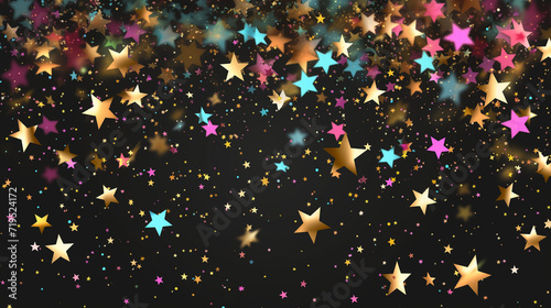 Stars Confetti on transparent background