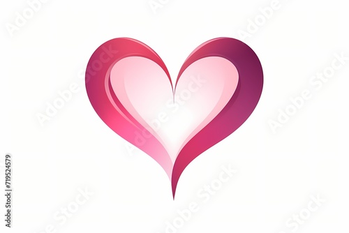 A colorful logo of a simple and clean heart in vibrant shades of pink and red. Isolated on a white solid background
