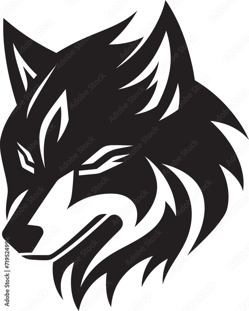 Shadowed Sentinels Wolf Vector ArtLunar Lullaby Geometric Wolf Design
