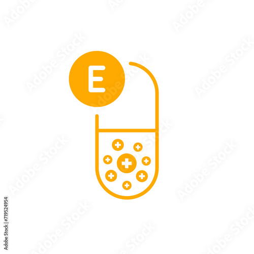 simple pill with vitamin e like pharma icon