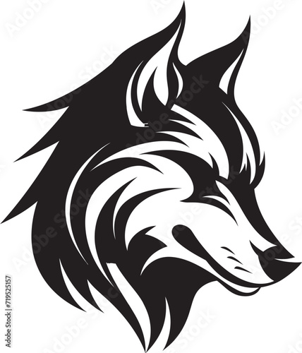 Shadowed Symmetry Wolf Vector ArtLunar Lullaby Mystical Wolf Design