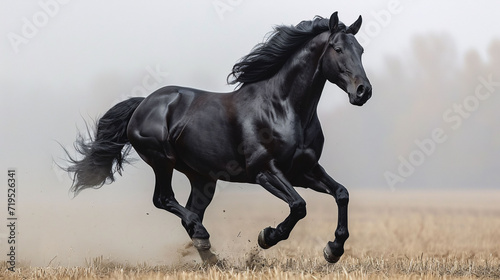 Black marwari horse is raring  © Junaid