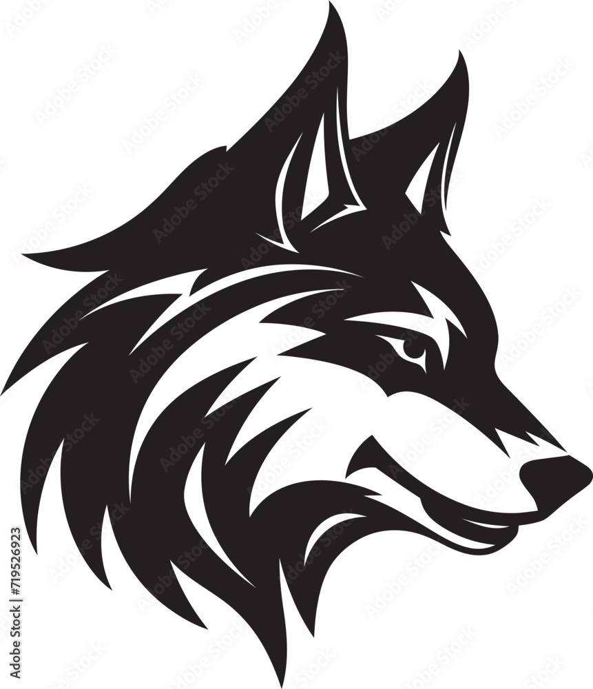 Symmetrical Sentinel Wolf IllustrationEthereal Eclipse Vector Wolf Scene