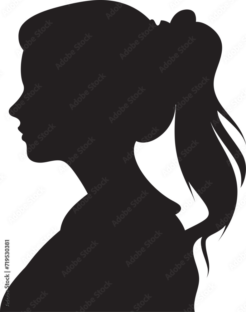 Expressive Womens Energy Vector PortraitEmpowering Female Silhouettes Vector Illustration