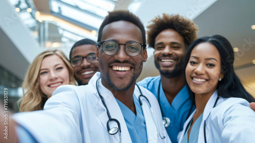 diverse group of young medical professionals