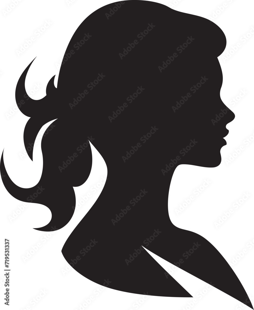 Empowered Expressions Womens Vector SilhouetteIntricate Beauty Vector Illustration