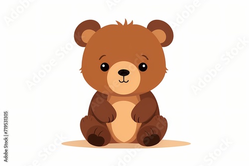 A vector illustration of a cute and lovable bear with a simple graphic design  showcasing versatile colors that are perfect for modern or minimalist clipart  Isolated on a white solid background