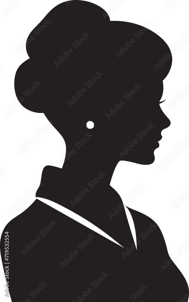 Sleek Empowerment Black Vector PortraitsEmpowered Charm Womens Vector Silhouette