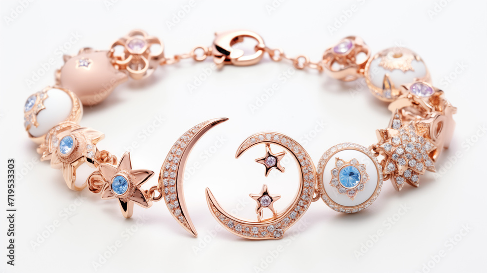 Whimsical celestial-themed charm bracelet Whimsical celestial-themed charm bracelet