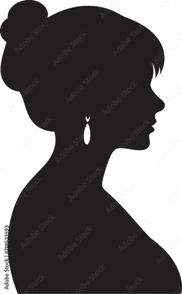 Expressive Womens Silhouettes Vector PortraitEmpowering Womens Grace Vector Illustration