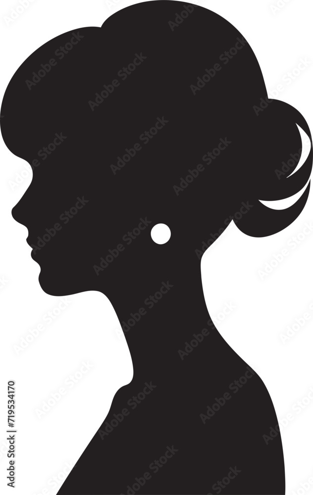 Graceful Feminine Contours Black Vector DesignSleek and Radiant Women Vector Silhouette