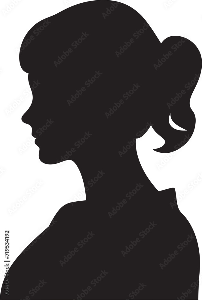 Simplicity in Feminine Beauty Vector PortraitPowerful Feminine Poses Black Vector Design