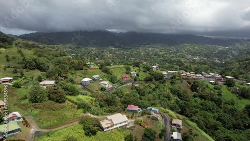 In the heart of the island of Saint Vincent seen from the sky