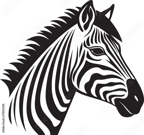 Dynamic Zebra Portraits Vector StyleMonochromatic Majesty Zebra Illustration