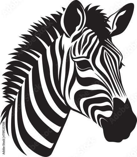 Expressive Lines Vector Zebra PortraitGraphic Safari Zebra Vector Illustration