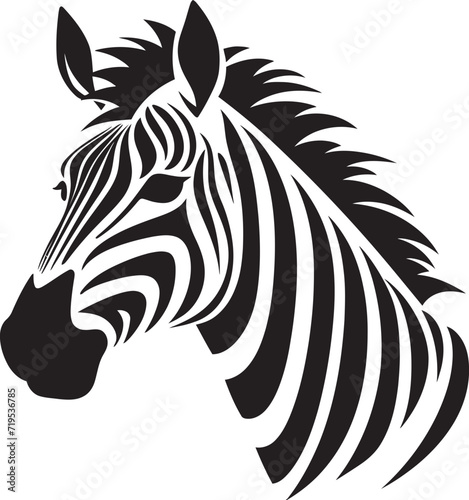 Graphic Zebras Vector Black IllustrationWild Contrast Zebra Vector Design