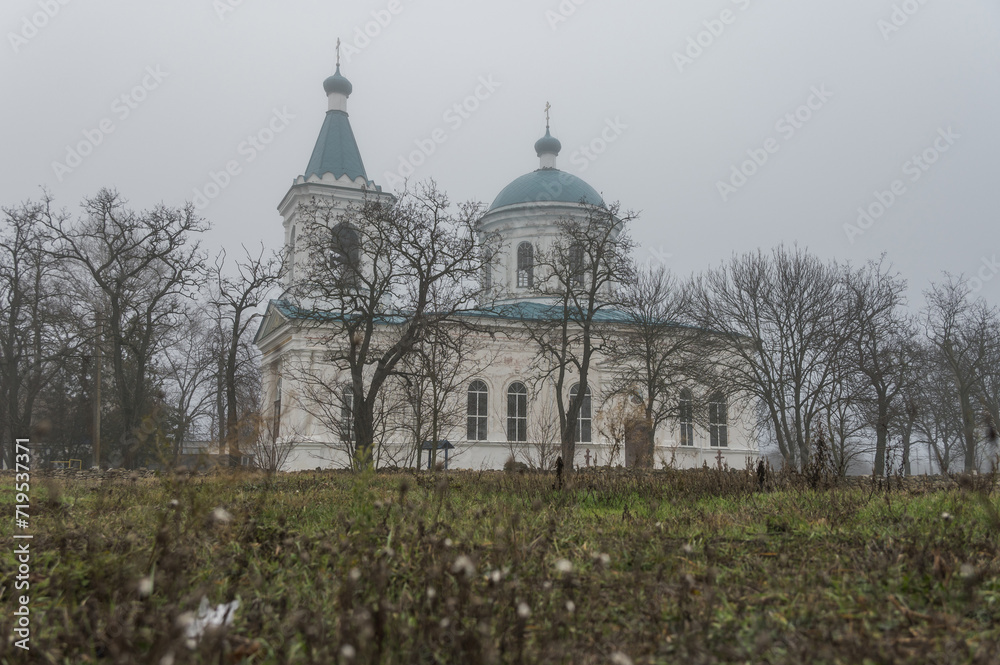 Trinity Church in the Russian outback. Cloudy day, soft light
