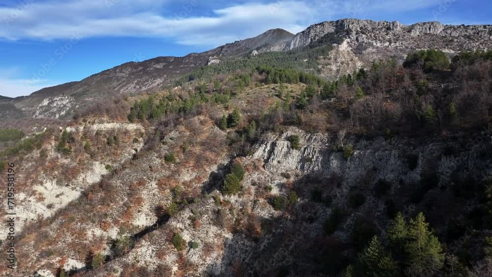 Aerial view of the Granges de la Brasque hiking trail Aerial view of the Granges de la Brasque hiking trail