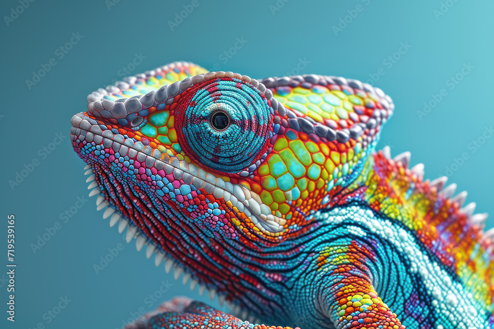 Fototapeta premium Stylish Minimalist Design with Chameleon