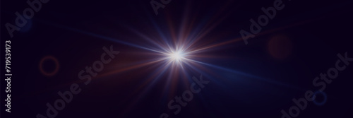 Glowing glare of light. Beautiful flash effect. Star explosion special effect cases.