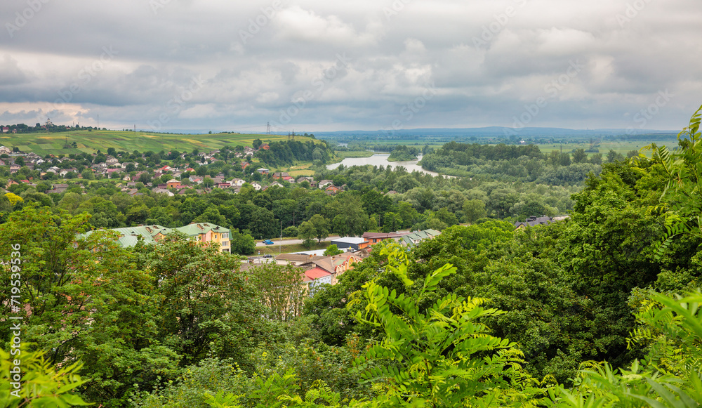 Obraz premium Halych townscape from castle, Ukraine.